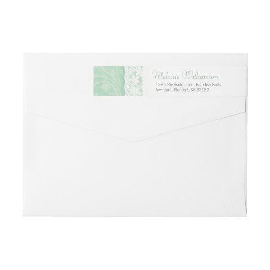 Mint groene kant antwoord sticker (Achterkant)