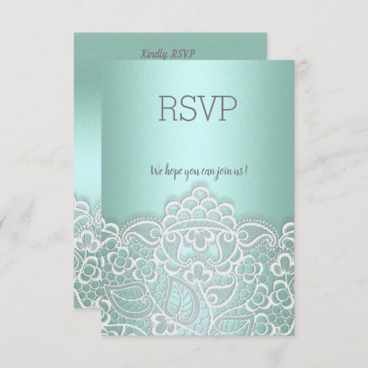 Mint-groene kant elegant alle event rsvp respons (Voorkant / Achterkant)