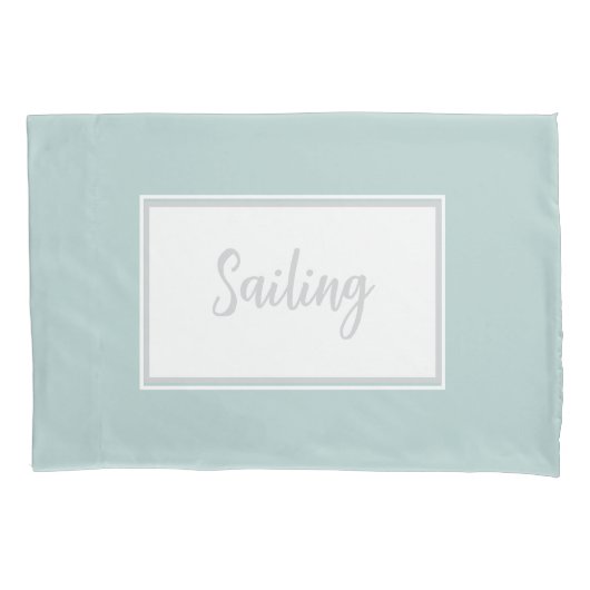 Mint Groene Kussenslopen met tekst 'Sailing' (Voorkant-Links)