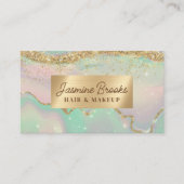 Mint groene lavendel en goud glitter visitekaartje (Voorkant)