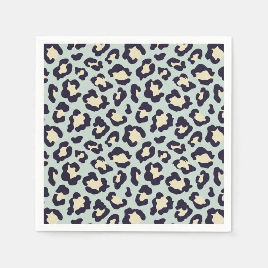 Mint groene leopardafdruk servet (Voorkant)