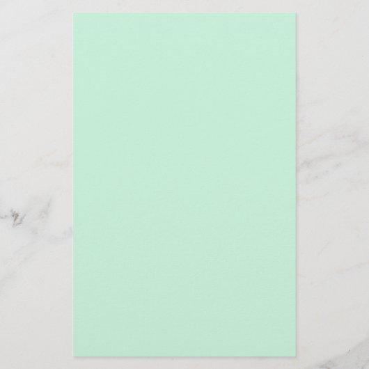 Mint Groene Monogram Naam Aangepaste Kleur Elegant Briefpapier (Achterkant)