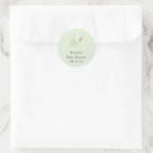 Mint Groene Ooievaar Baby shower Sticker (Tas)