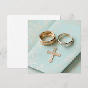 Mint groene religieuze bruiloft kaart