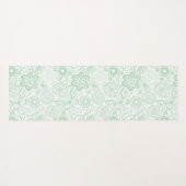 Mint-groene retro bloemen patroon yogamat (Achterkant (horizontaal))