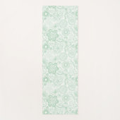 Mint-groene retro bloemen patroon yogamat (Voorkant)