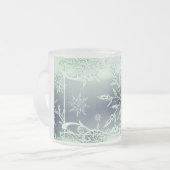 Mint groene sneeuwvlok bevroren mok (Voorkant links)