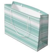 Mint-groene strepen large cadeauzakje (Achterkant Gekanteld)