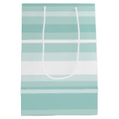 Mint-groene strepen medium cadeauzakje (Achterkant)