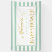 Mint Groene Strepen met Gouden Moeder om te zijn | Spandoek (Verticaal)