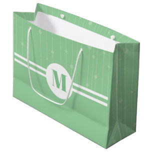 Mint groene strepen monogram Letter pastel minimaa Groot Cadeauzakje