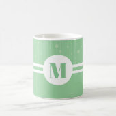 Mint groene strepen monogram Letter pastel minimaa Koffiemok (Center)