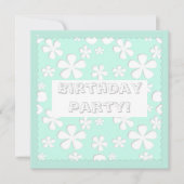 MINT GROENE STROMEN BIRTHDAY PARTIJ INVITATIE KAART (Voorkant)