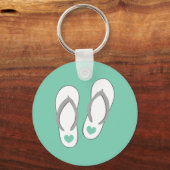 Mint groene teenslippers slippers sleutelhanger (Voorkant)
