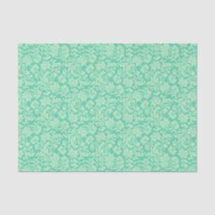 Mint-groene tinten Floral Damasthatten Pattern Tissuepapier