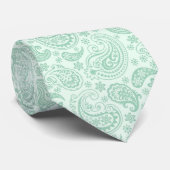 Mint-groene tinten  Paisley Pattern 2 Stropdas (Opgerold)