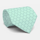 Mint-groene tinten Quatrefoil Patroon Stropdas (Opgerold)