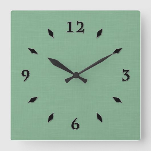 Mint groene vaste textuur vierkante klok (Voorkant)