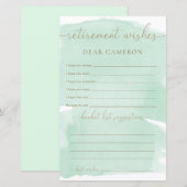 Mint Groene Waterverf Pensioenwensen (Voorkant / Achterkant)