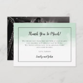 Mint Groene Waterverf Zwart Script Foto Bruiloft Bedankkaart (Voorkant / Achterkant)