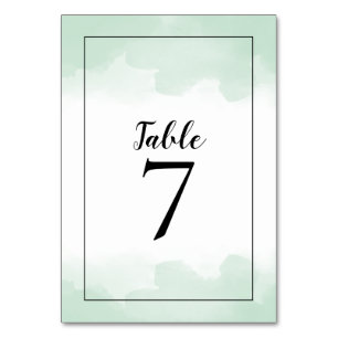 Mint Groene Waterverven Zwart Script Bruiloft Kaart