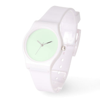 Mint Groene wijzerplaat Witte Silicone Horloge