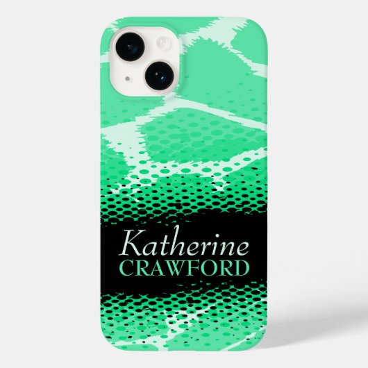 Mint groene zwarte grafische dierlijke afdruk Case-Mate iPhone case (Achterkant)