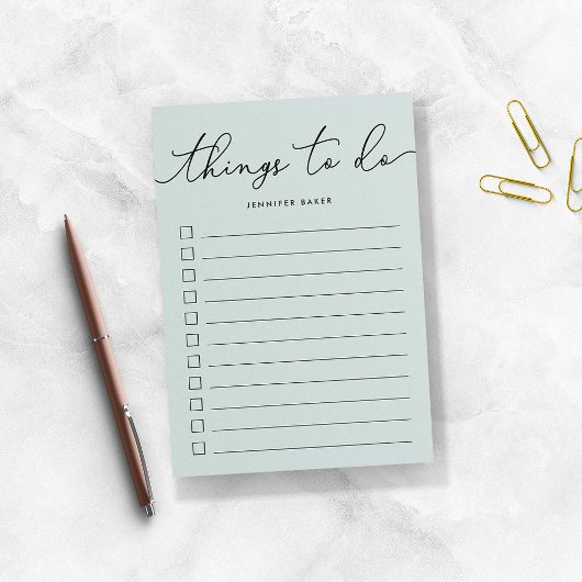 Mint Hand liet dingen om te doen Post-it® Notes