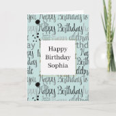 Mint Happy Birthday Kaart (Voorkant)