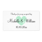 Mint hart gunst bruiloft water fles labels (Voorkant)