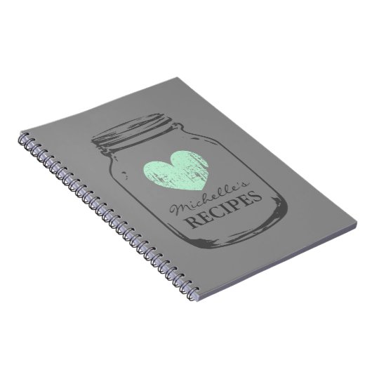 Mint hart  mason notitieboek van potglas (Rechterzijde)