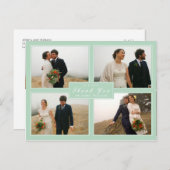 Mint Hartelijk dank voor uw bruiloft Collage 4 Fot Briefkaart (Voorkant / Achterkant)