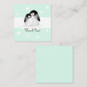 Mint Heart Penguin Merci Carte pour notes (Devant / Derrière)
