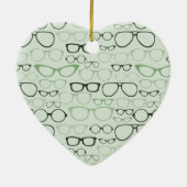 Mint Hipster glazen Keramisch Ornament (Achterkant)