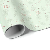 Mint Holiday Greenery Cadeaupapier (Rol Hoek)