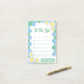 Mint Honeycomb Floral Post-it® Notes (Op bureau)