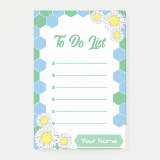 Mint Honeycomb Floral Post-it® Notes