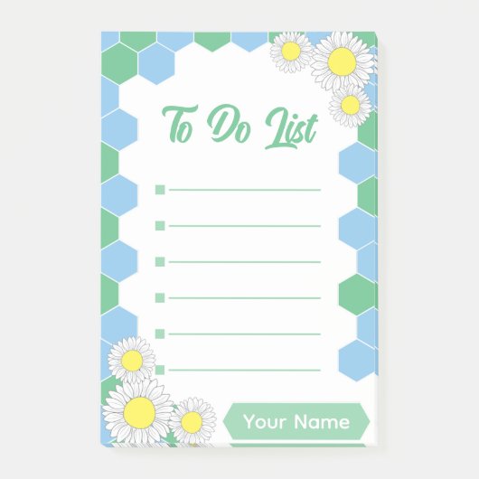Mint Honeycomb Floral Post-it® Notes (Voorkant)