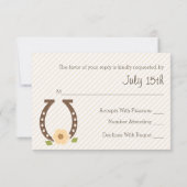 MINT HORSESHOE WESTERN MARIAGE CARTE RSVP (Dos)