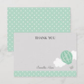 Mint Hot Air Ballon Hartelijk dank Bedankkaart (Voorkant / Achterkant)