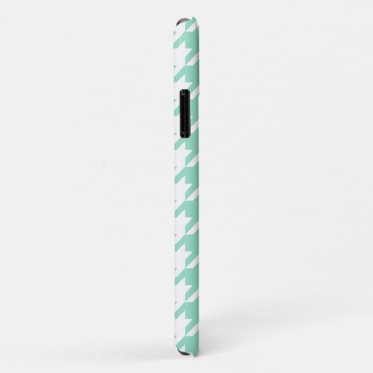 Mint Houndstooth Pattern Gray Monogram Case-Mate iPhone Case (Achterkant/rechts)