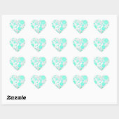 Mint Ice Aqua Blue Polka Dots Hart Sticker (Vel)