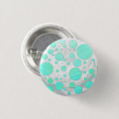 Mint Ice Aqua Blue Polka Dots Ronde Button 3,2 Cm (Voorkant /achterkant)