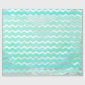 Mint Ice Blue Chevron Pattern Cadeaupapier (Vlak)