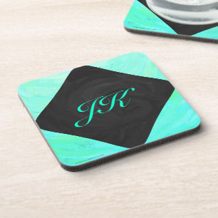 Mint Ice Blue en Black Monogram Drankjes Onderzetter