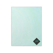 Mint Ice Blue en Black Monogram Notitieblok (Gedraaid)