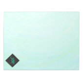 Mint Ice Blue en Black Monogram Notitieblok (Voorkant)