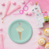 Mint Ice Cream Cone Papieren Bordje (Feest)