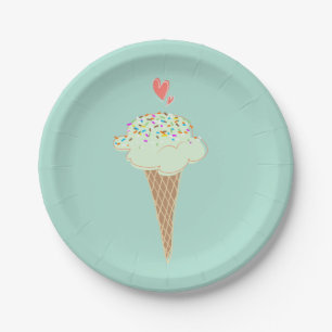 Mint Ice Cream Cone Papieren Bordje