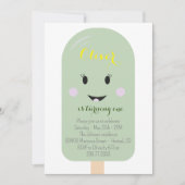 Mint Ice Cream Cone Scoop Confetti Birthday Party Kaart (Voorkant)